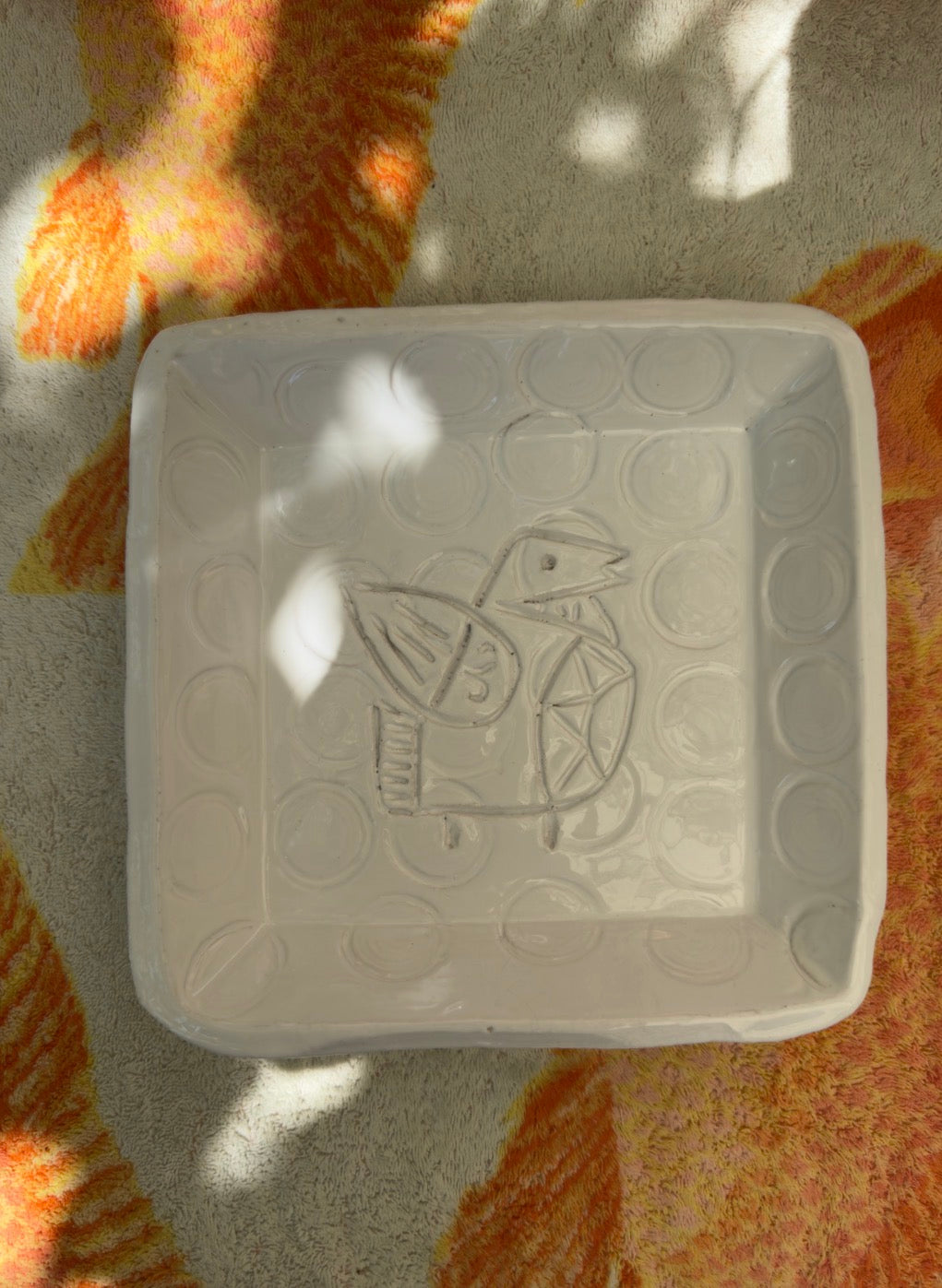 Julien Capron tray white with bird