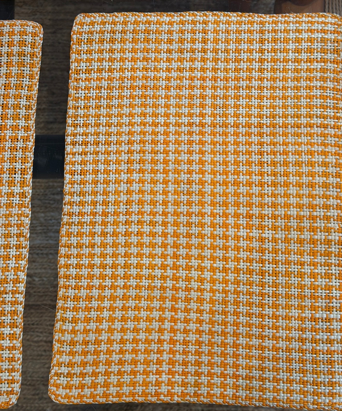 Guanabana Straw placemats set of 6 orange/natural