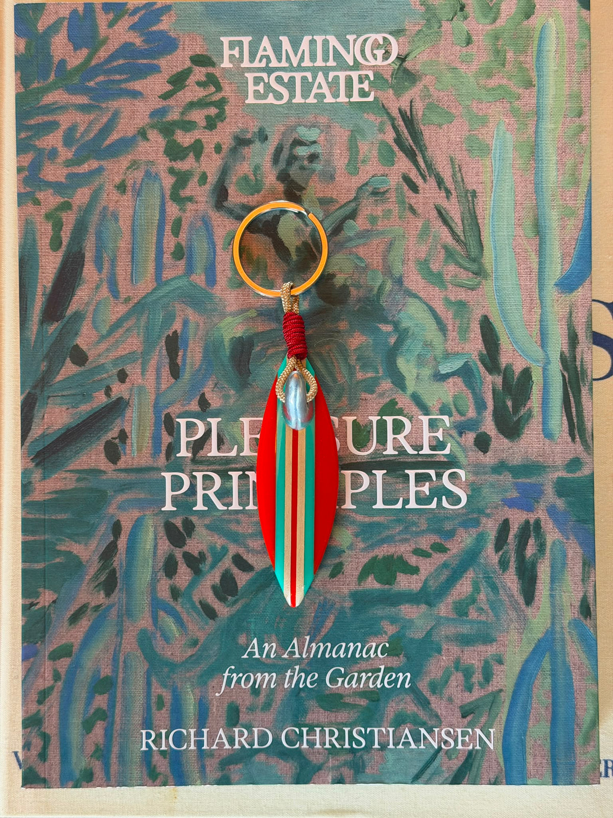 Keychain surfboard red/teal