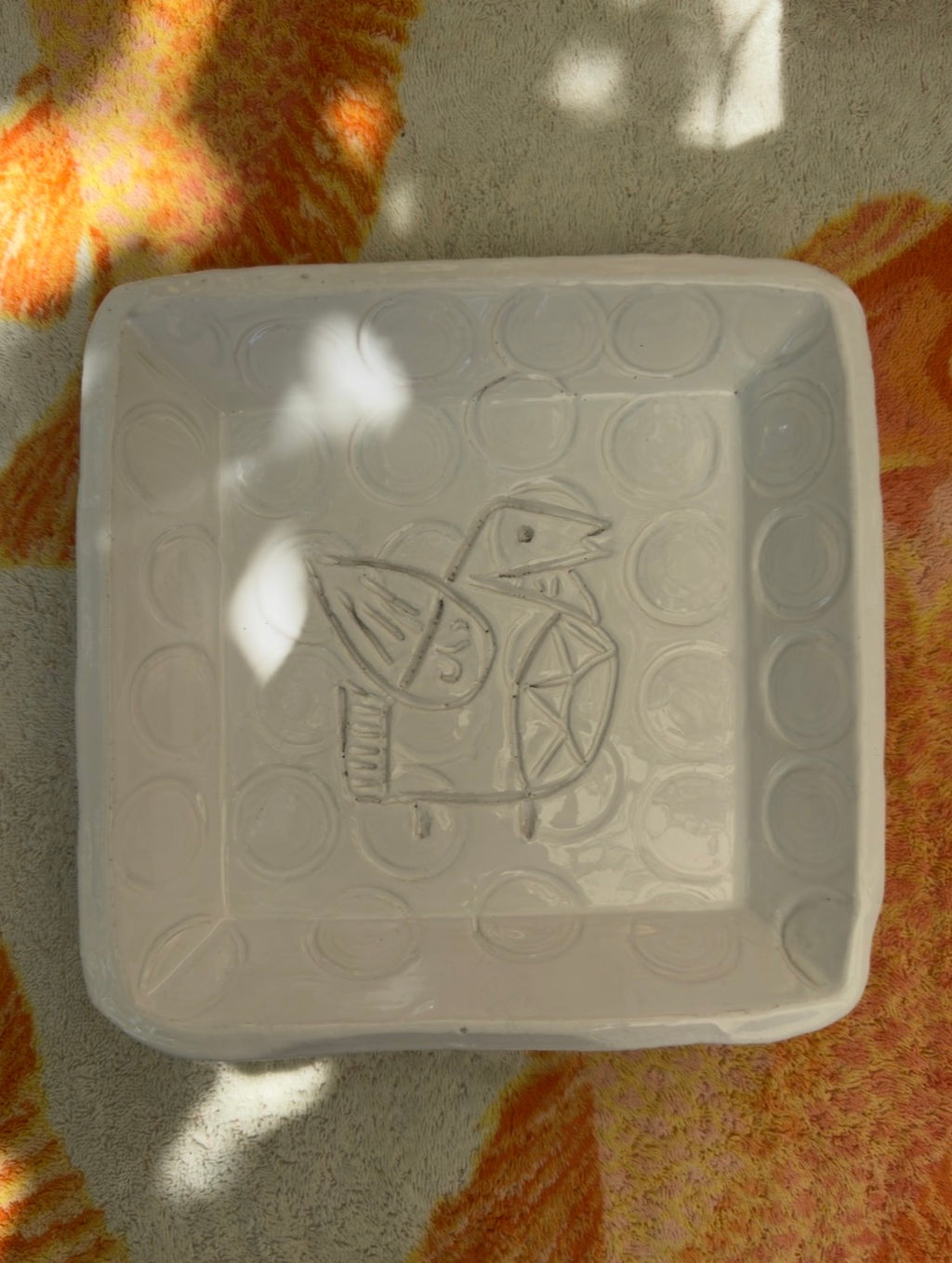 Julien Capron tray white with bird