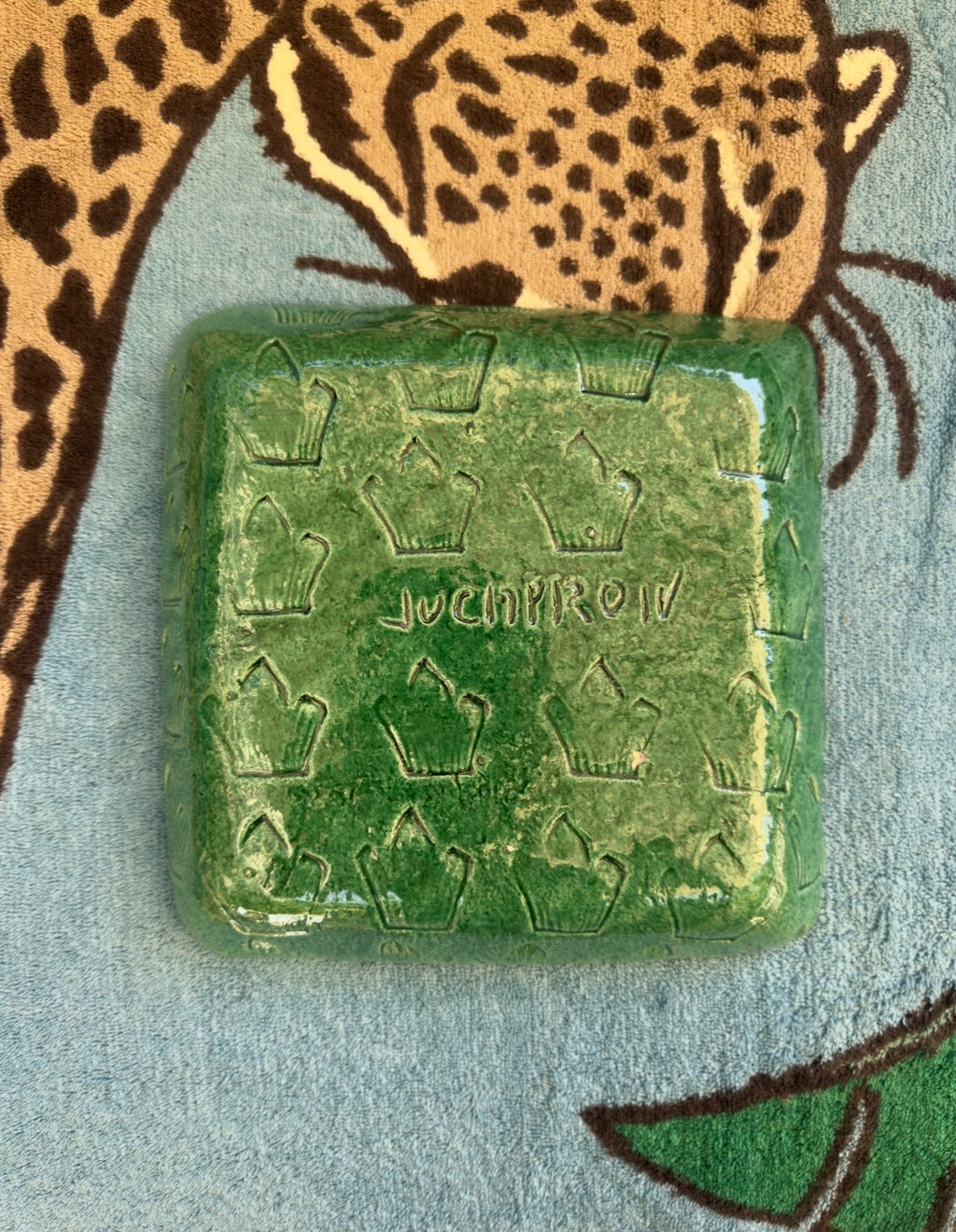 Julien Capron tray green with Fish
