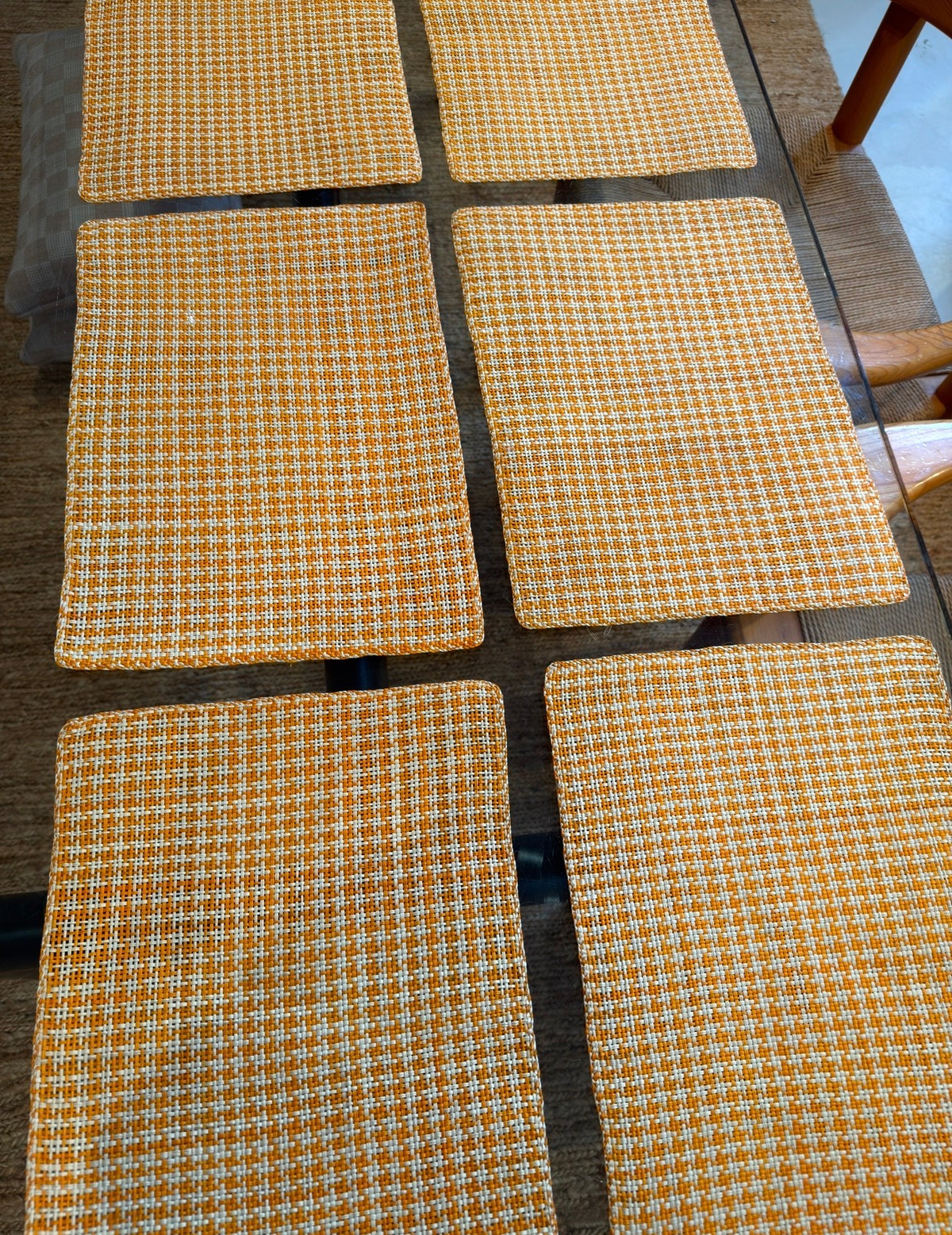 Guanabana Straw placemats set of 6 orange/natural