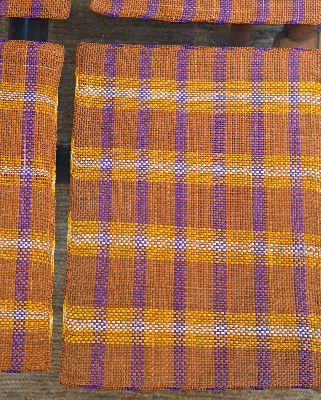Guanabana Straw placemats set of 6 terracotta/purple/orange