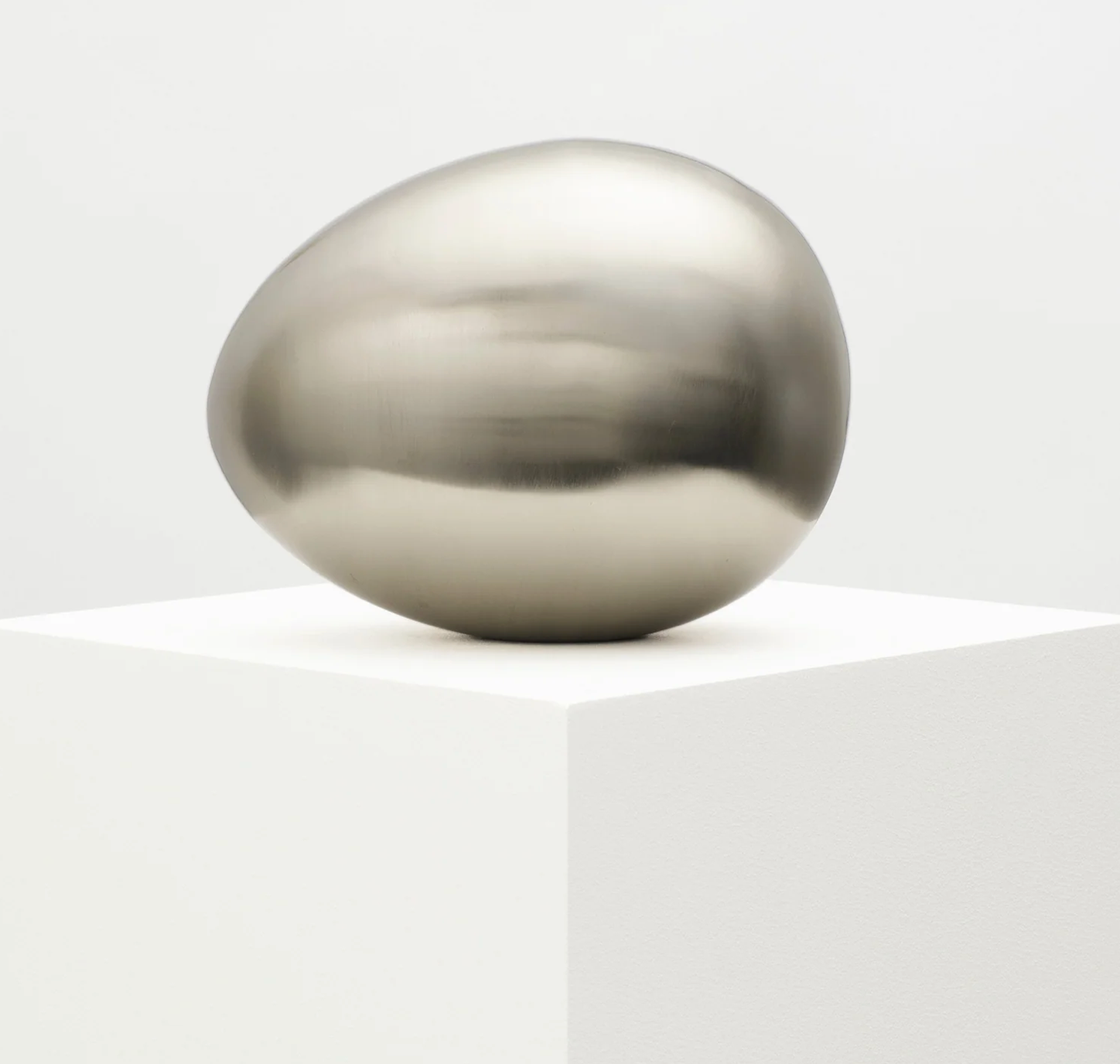 Fourth Street Egg Sculpture - Brushed Silver