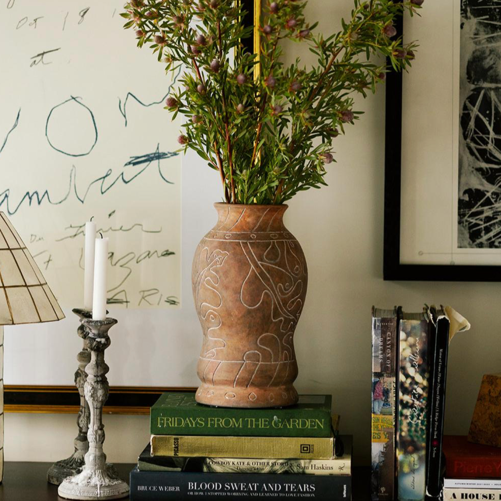 FRIDA VASE TALL BROWN