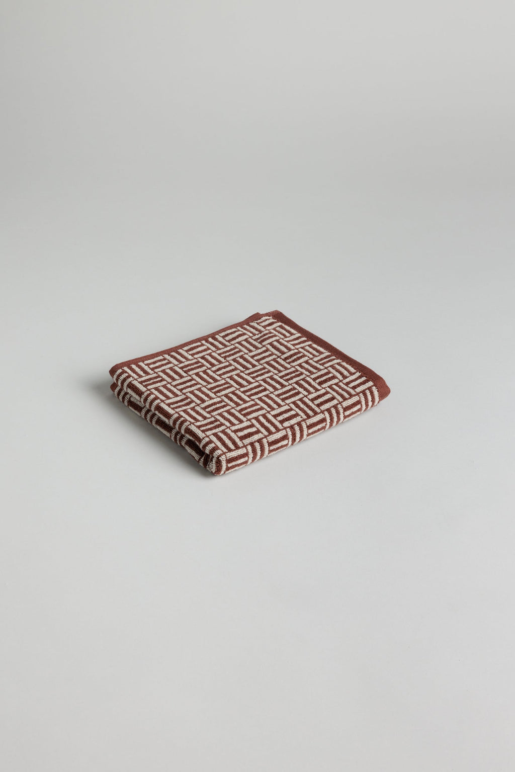 BAINA Torrens Hand Towel in Mudbrick & Crème
