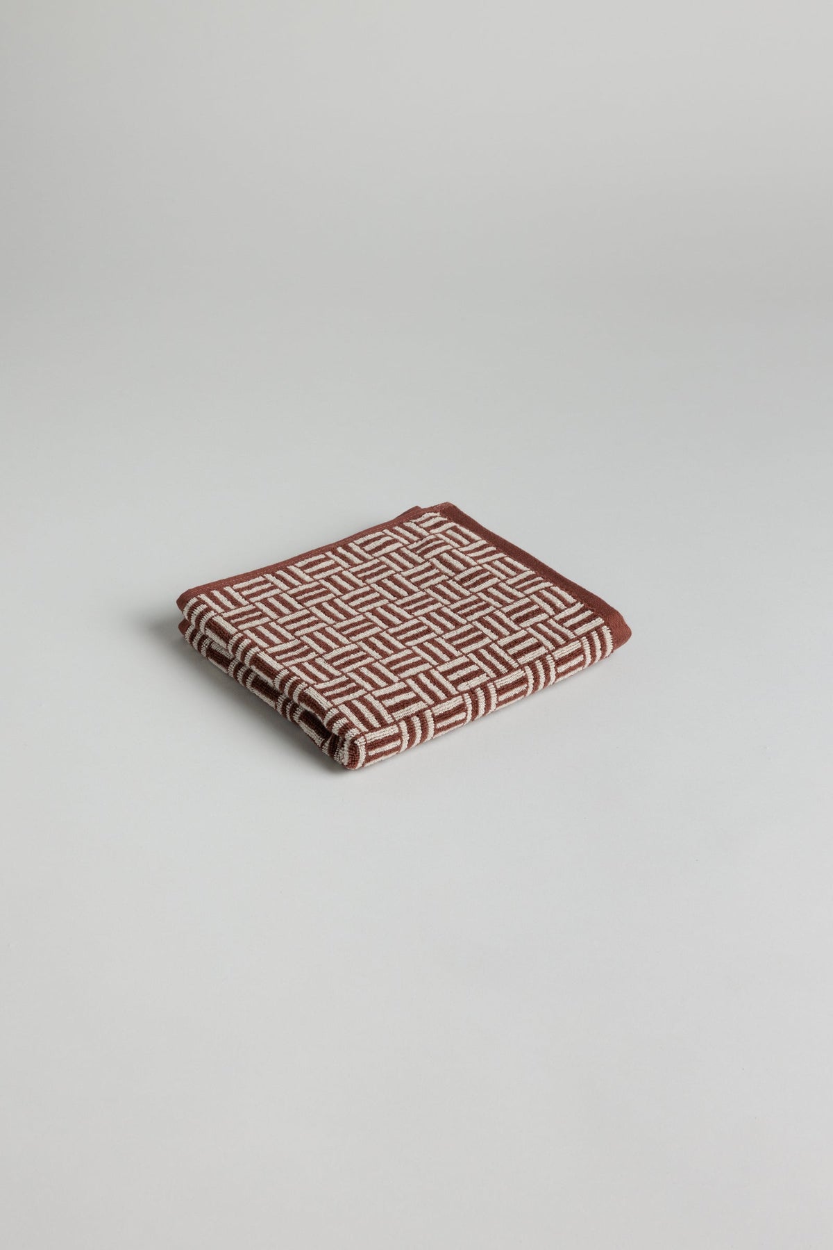 BAINA Torrens Hand Towel in Mudbrick & Crème