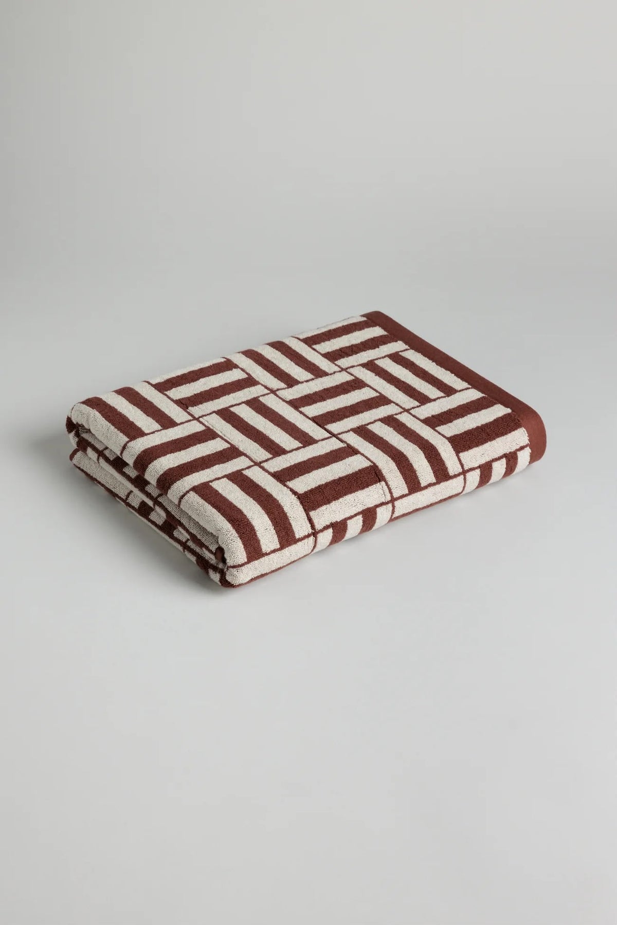 BAINA Willis Pool/Beach Towel - Mudbrick & Crème