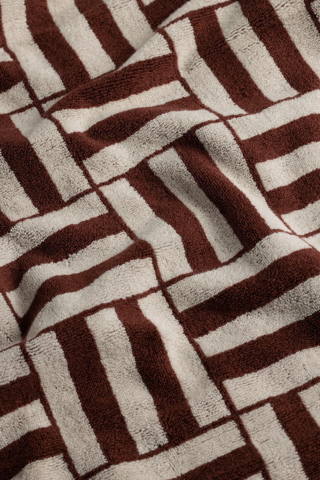 BAINA Willis Pool/Beach Towel - Mudbrick & Crème