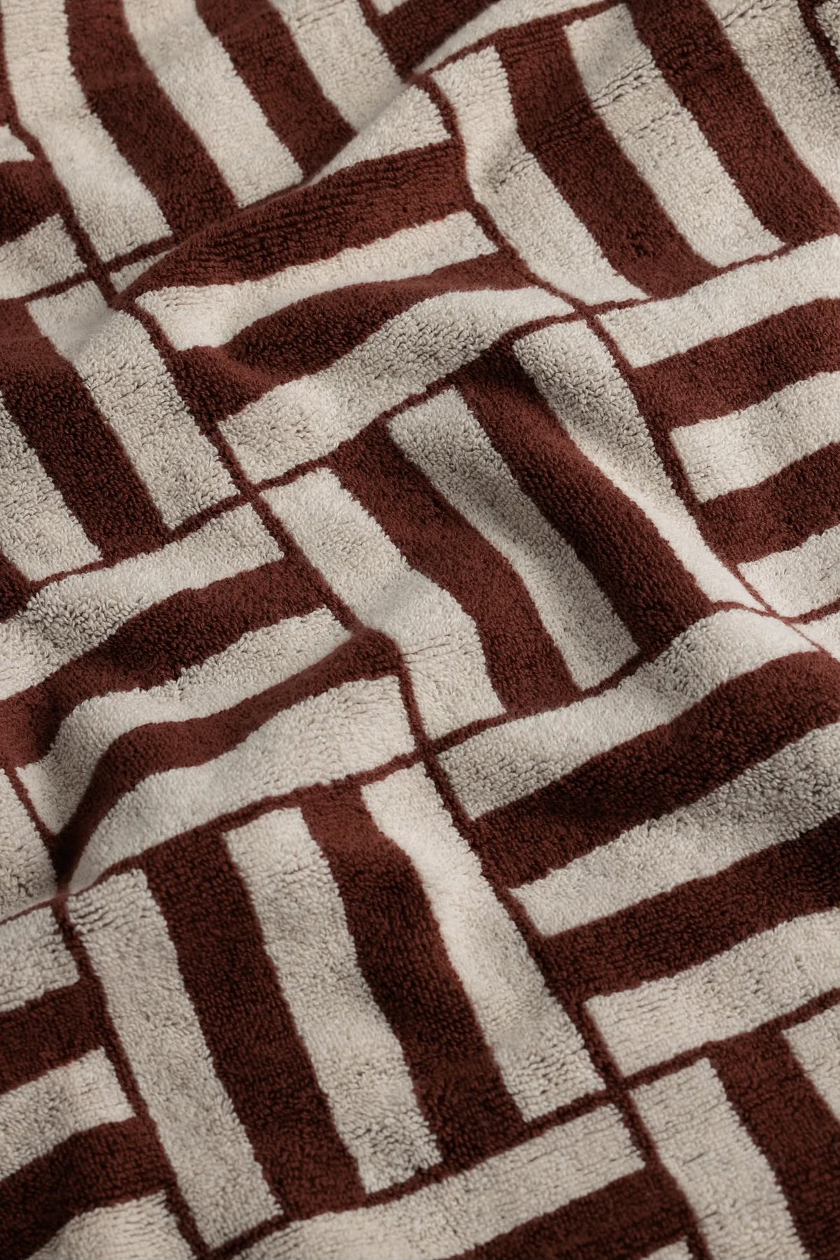 BAINA Willis Pool/Beach Towel - Mudbrick & Crème