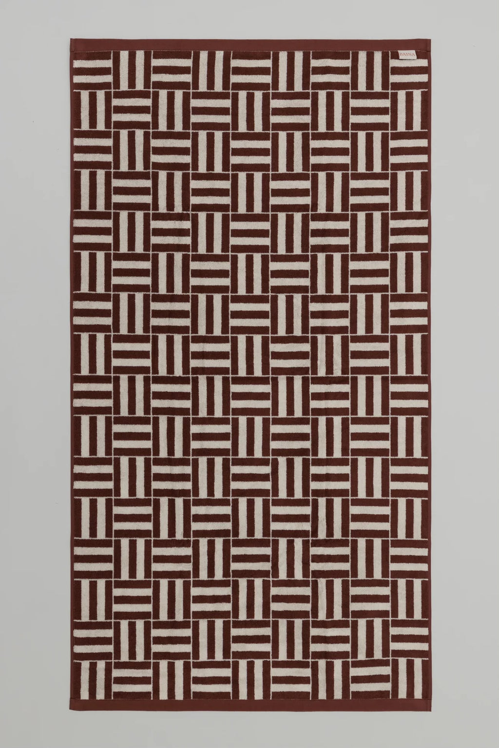 BAINA Willis Pool/Beach Towel - Mudbrick & Crème