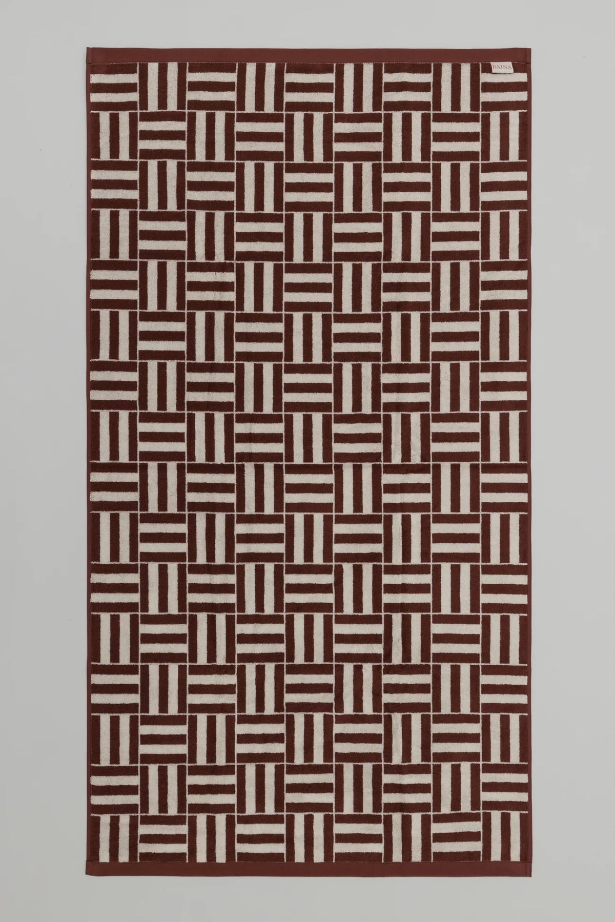 BAINA Willis Pool/Beach Towel - Mudbrick & Crème