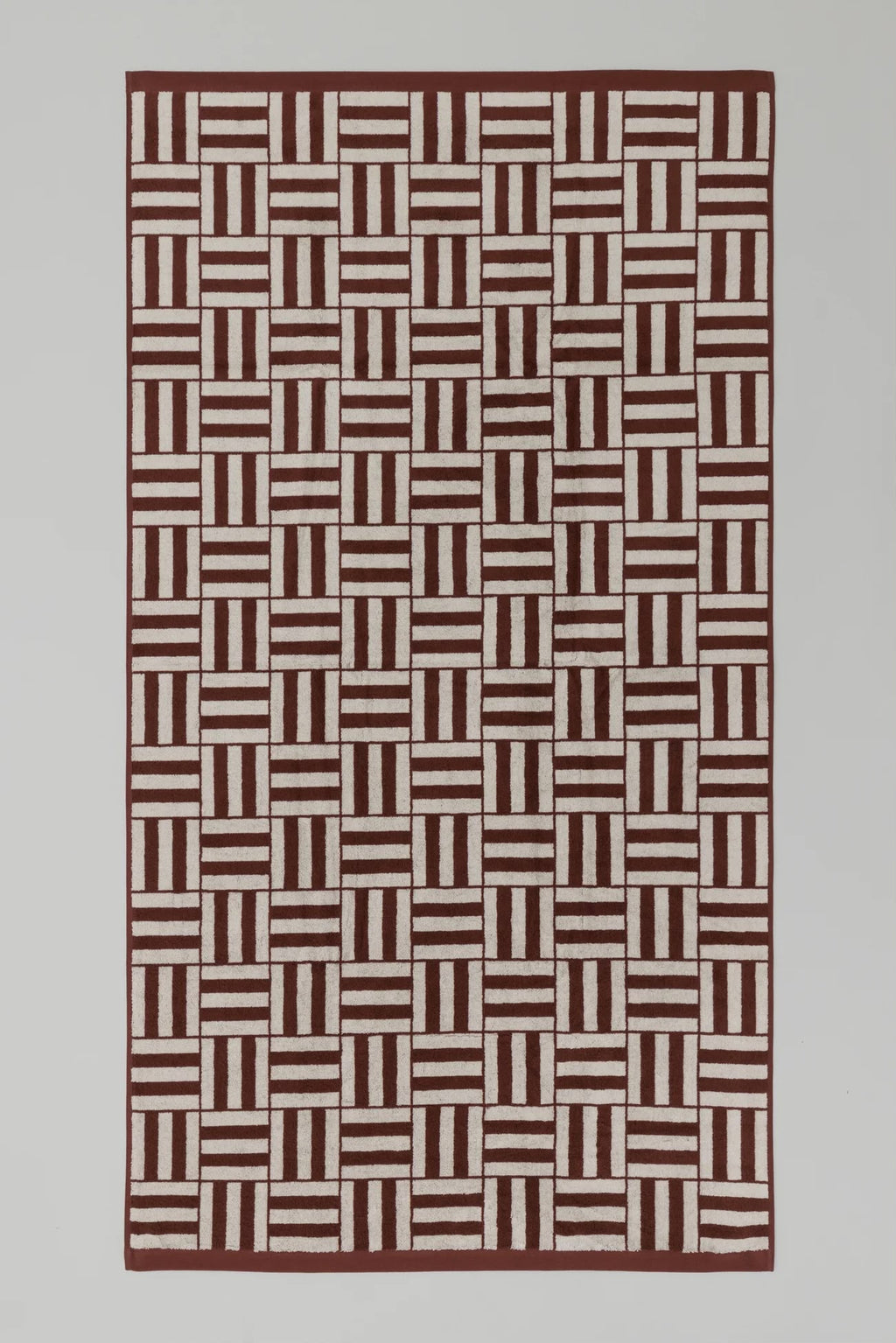 BAINA Willis Pool/Beach Towel - Mudbrick & Crème