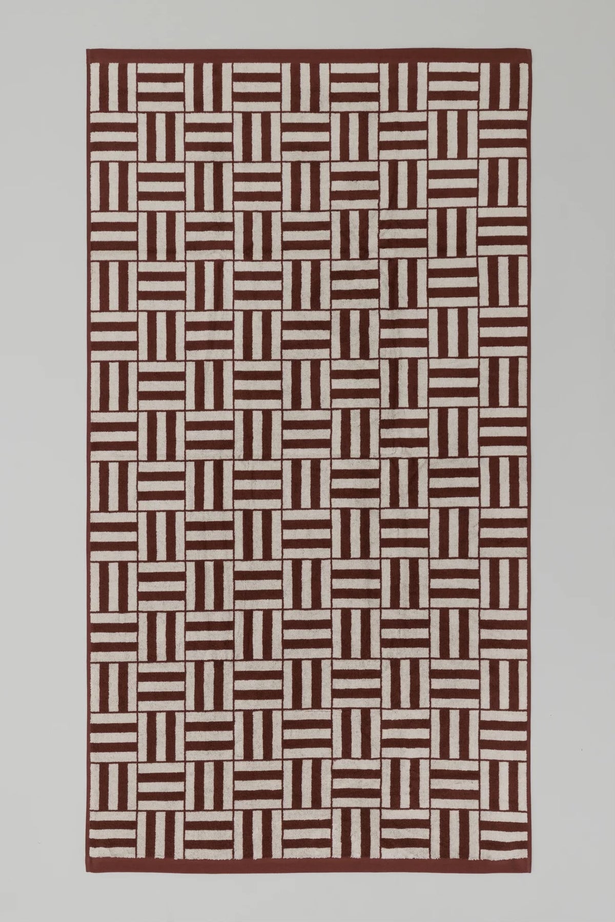 BAINA Willis Pool/Beach Towel - Mudbrick & Crème