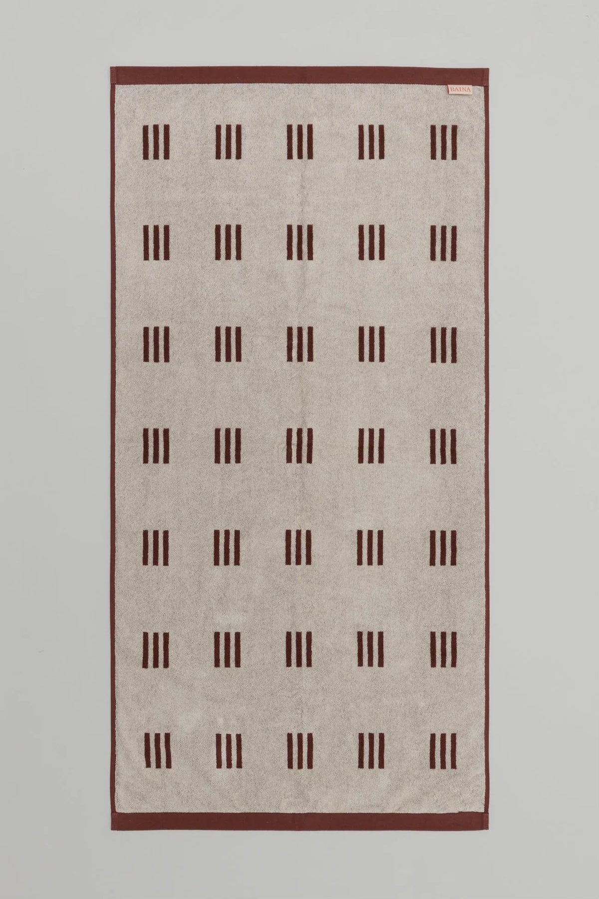 BAINA Claremont Bath Towel - Mudbrick & Crème